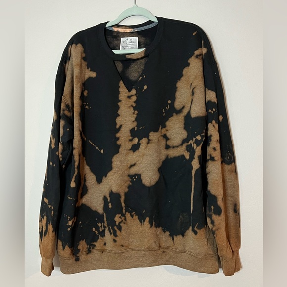 The Altered Goat Sweaters - Women’s Size XL The Altered Goat Bleached Keyhole Crewneck Sweater